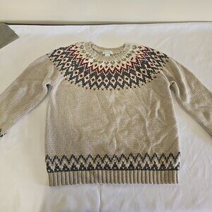 NorthStyle Womens Pullover Wool Sweater XL Red & Grey Designs